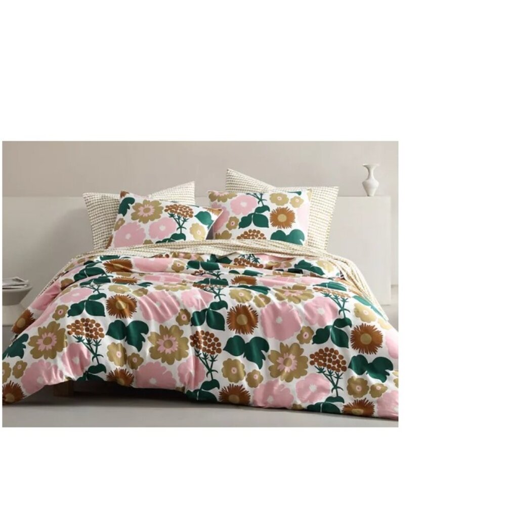 Marimekko! Pieni Kukkatori Cotton 3 Piece Duvet Cover Set, King